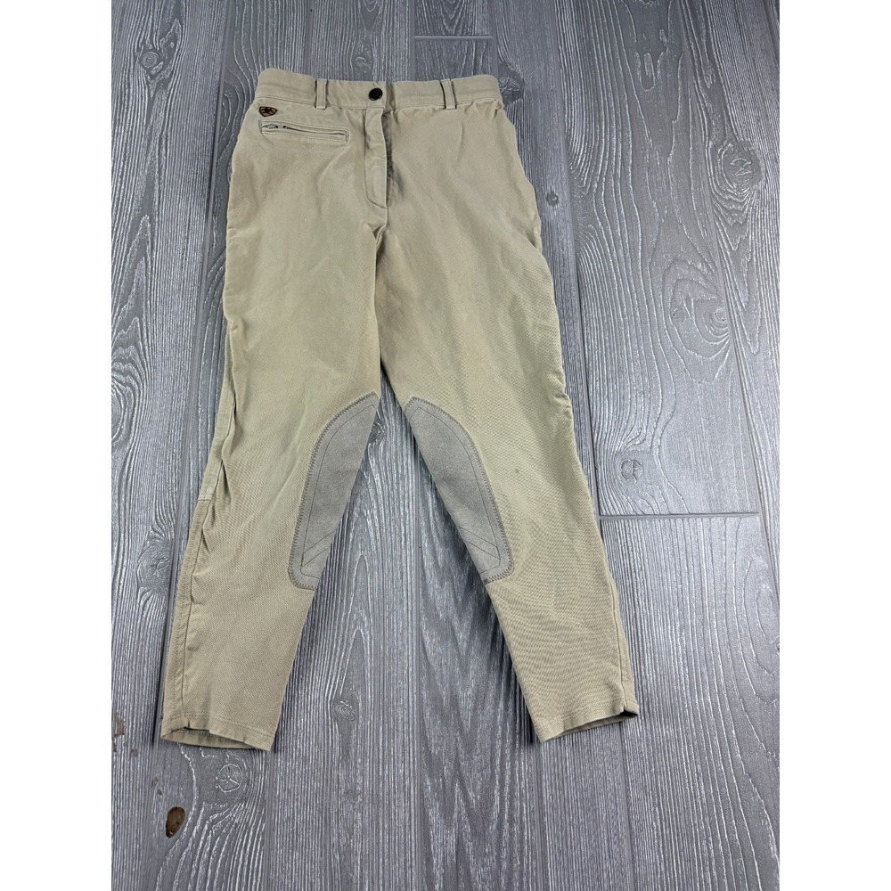 Ariat Kids Riding Pants Equestrian Youth Size 10 Tan Breeches Inseam 21